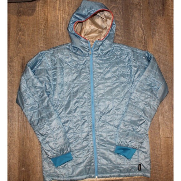 NWOT Cotopaxi KUSA Reversible 800 Down Hooded Jacket Men M Women L BLUE TAN - Picture 6 of 7